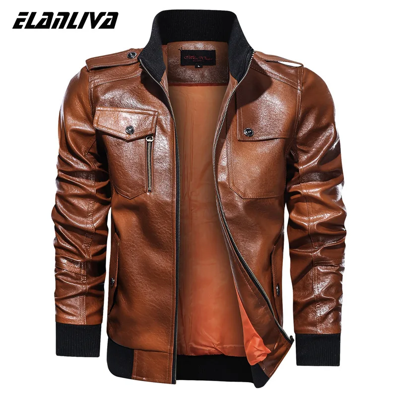 Мужская зимняя куртка винтажные кожаные куртки с принтом кистей мужская бомбер