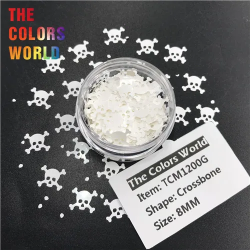 TCM1200G 50g TCT-367 CrossBone пиратский череп 8 мм блеск для ногтей искусство украшения Tumblers формы Макияж ремесла праздничные декорации поставщиков - Цвет: TCM1200G 50g