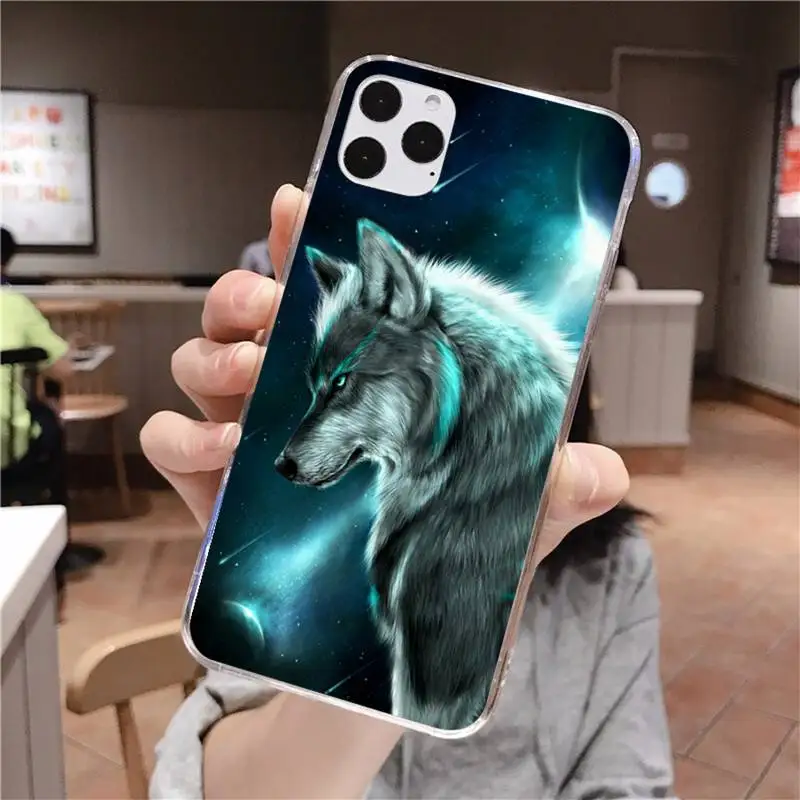 moon roaring wolf phone case for iphone 12 pro max 11 pro xs max 8 7 6 6s plus x 5s se 2020 xr cover free global shipping