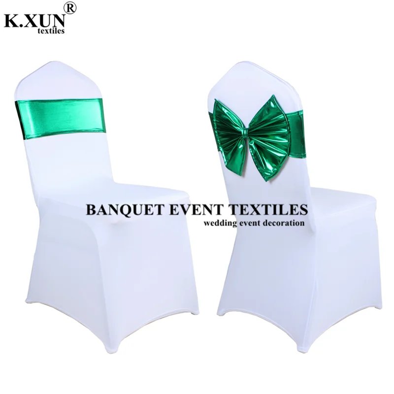 

25pcs Sold Bronzing Coated Lycra Band Spandex Chair Cover Sashes For Wedding Event Banquet Party Decoration