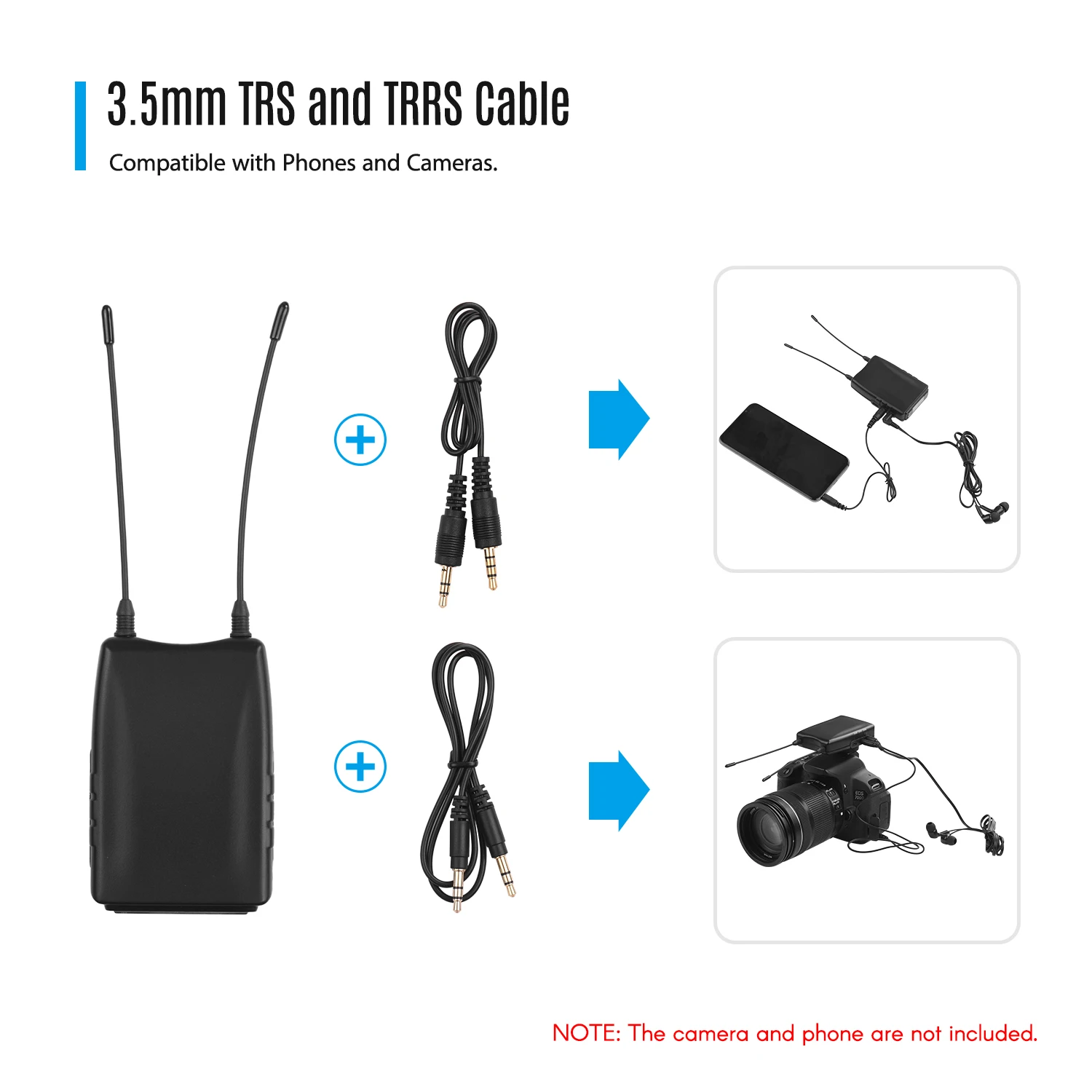 Беспроводной петличный микрофон UHF 60-каналы двойной передатчиков один приемник