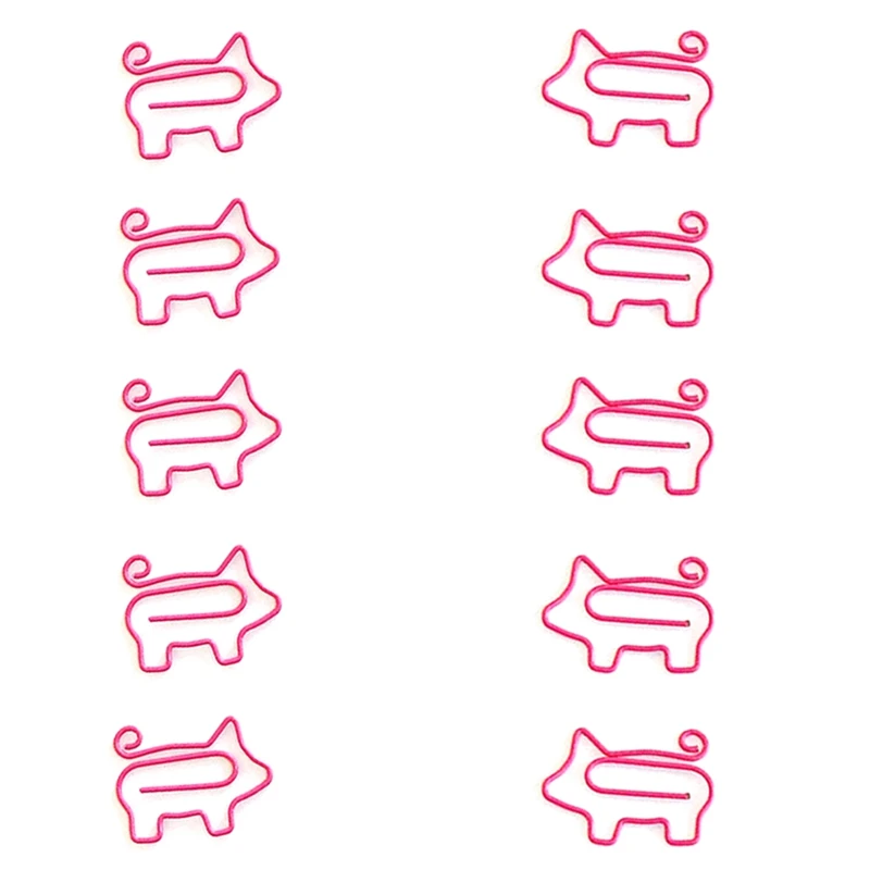 

10pcs/pack Cute Mini Decorative Metal Pink Pig Paper Clips Paperclips Bookmark Office Accessories Statioinery
