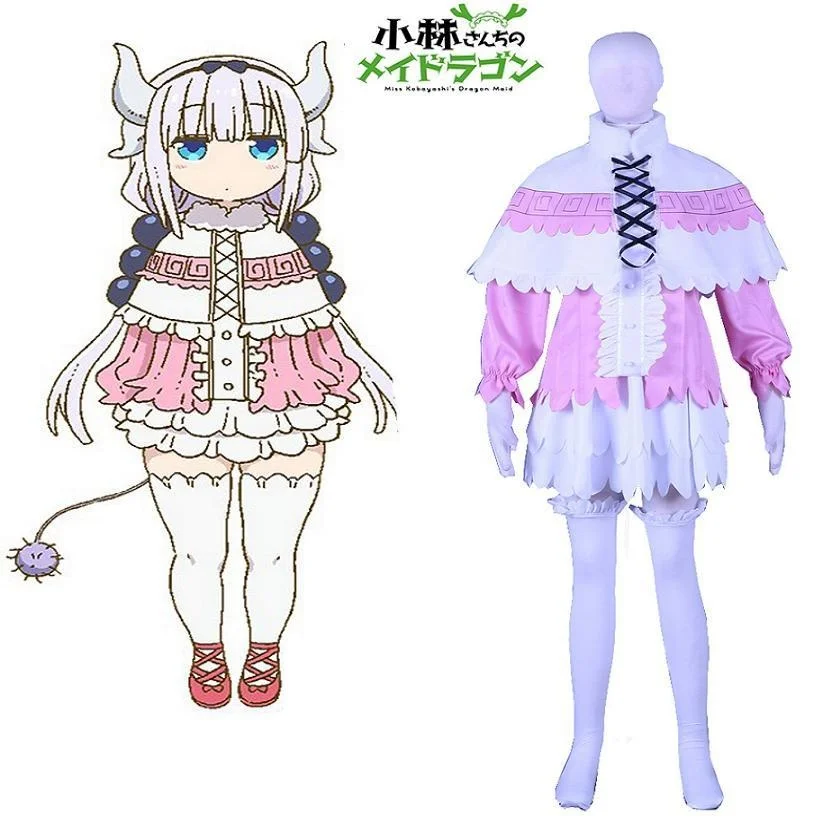 Conjuntos de Trajes Anime Kobayashi-san Empregada Dragão Kannakamui Cosplay Cos Chi Não