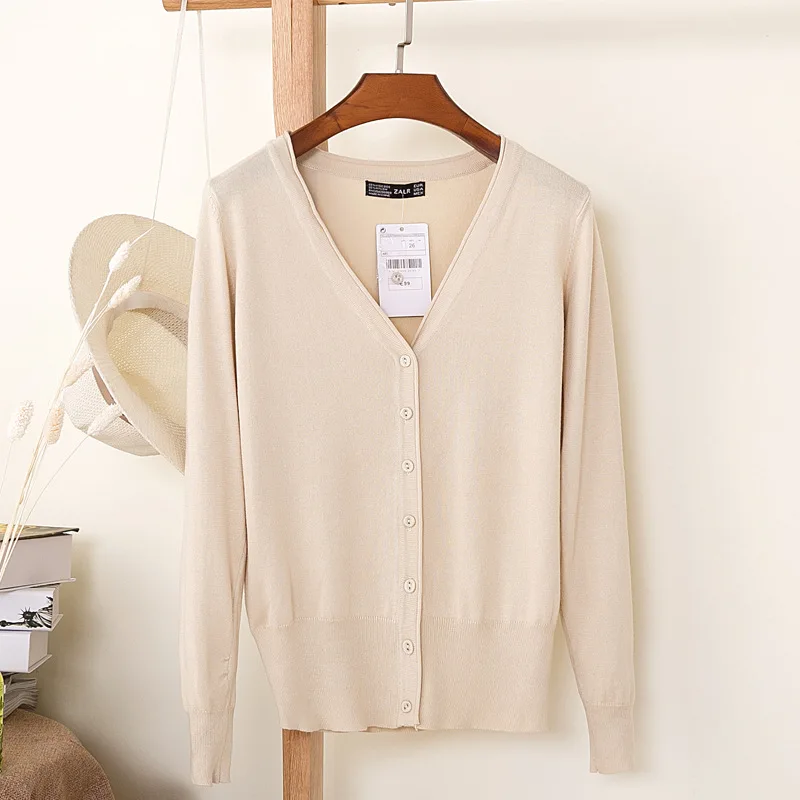 

Cardigans Coat Sweater Female Tops Long Sleeve Casual Spring Autumn Oufisun Women's OL Knitted V-neck Crochet Knitting Plus Size