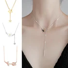 Новые простые темперамент Геометрическая подвеска ожерелье для женщин, женские, модные, с металлической цепочкой, ожерелья, свадебные украшения, подарки