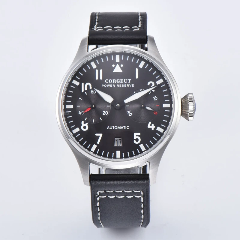 Часы Corgeut 42 мм автоматические механические часы роскошные спортивные с черным