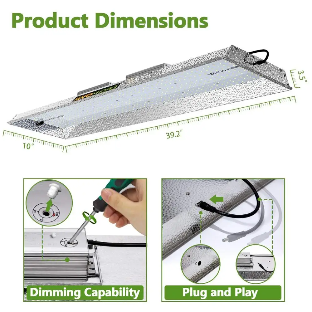 Mars Hydro TSL 2000 Вт Светодиодный светильник для выращивания, полный спектр, нулевой шум, Комнатные растения, гидропонная система, светодиодный растущий палаточный фонарь, Veg Blooms