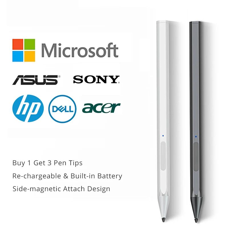4096 Stylus Pen For Microsoft Surface Pro 3 4 5 6 7 Pro X Surface Go 2 Laptop Book Studio For HP ASUS Tablet Magnetic Pen Touch