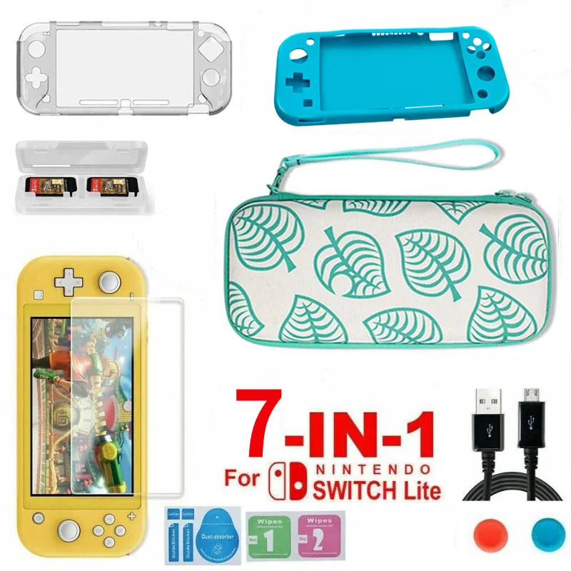 6 in 1 game accessories set for nintend switch for switch lite travel carry bag screen protector cover joy con case charge cable free global shipping