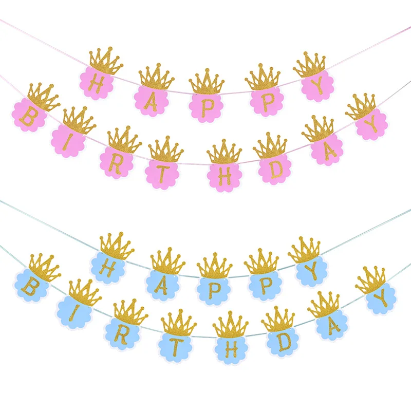

1Set Multi Themes Happy Birthday Banner Boy Girl Baby Shower Birthday Party Decorations Happy Birthday Bunting Garland Flags