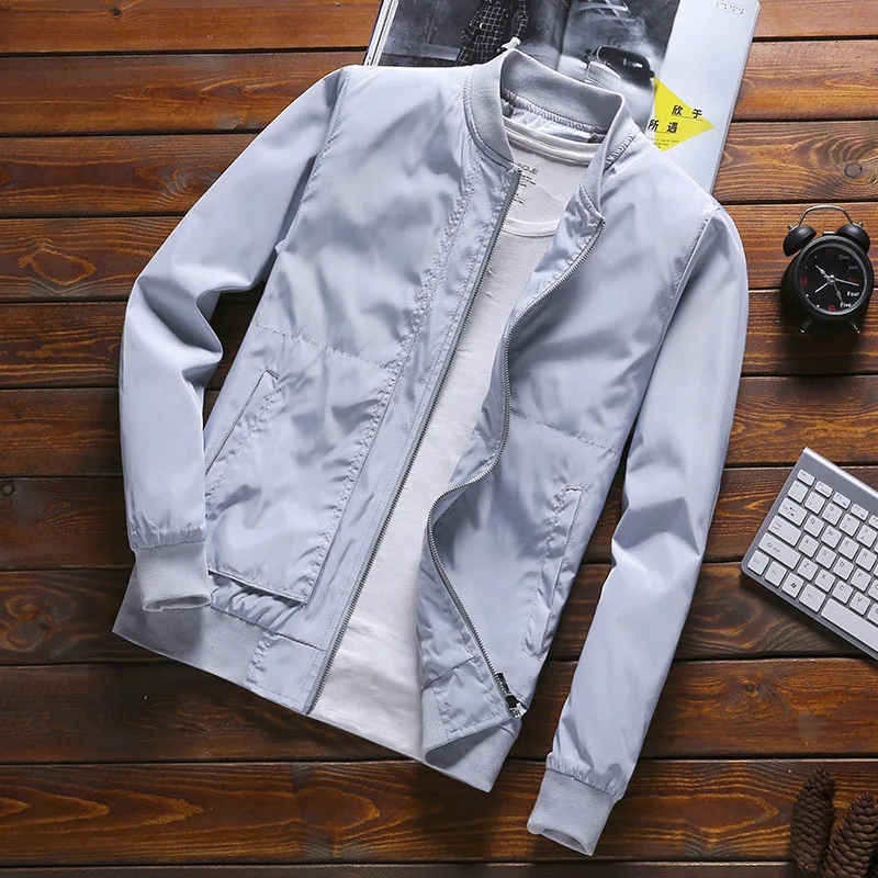 

2020 Zip Up Men Jacket Spring Autumn Fashion Brand Slim Fit Coats Male Casual Baseball Bomber Jacket Mens Overcoat Plus size 4XL