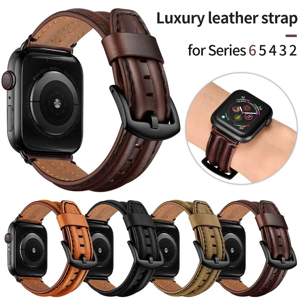 

Pop Design Vogue Leather Strap for Apple Watch SE Band Series 6 5 4 3 2 Men/Women 40mm 44mm 38mm 42mm Bracelet for iWatch Belt