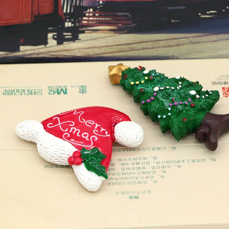 Рождественские подарки наклейки на холодильник рождественская елка шапка Санты