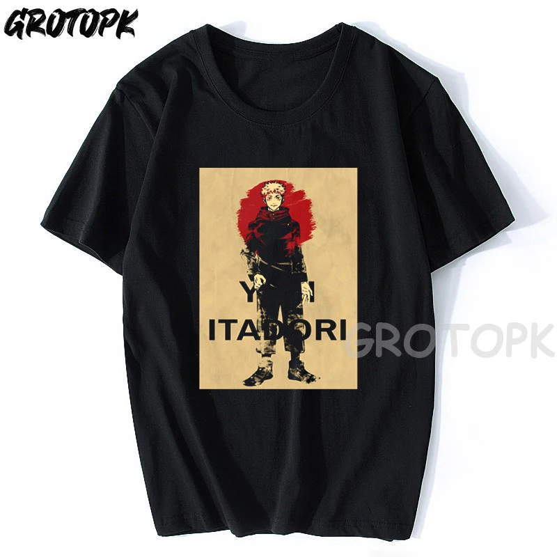

Japanese Jujutsu Kaisen Anime T Shirt Men Funny Gojo Satoru Yuji Itadori Graphic Tees Cartoon Unisex T-shirt Summer Tops Male