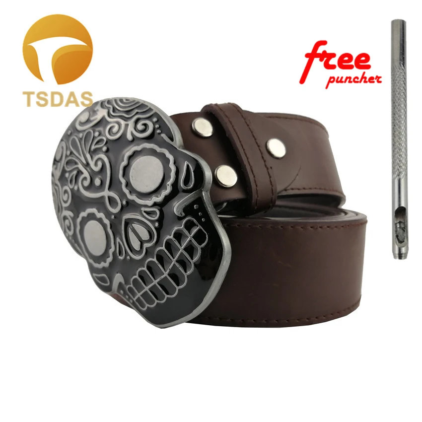 Retail 1PC New Style Silver Plated Skull Belt Buckle 64*90mm Metal For 4cm Wide Men Women Jeans accessories | Дом и сад