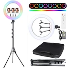 Кольцевой светильник RGB, 18 дюймов, со штативом 45 см светодиодный, для селфи