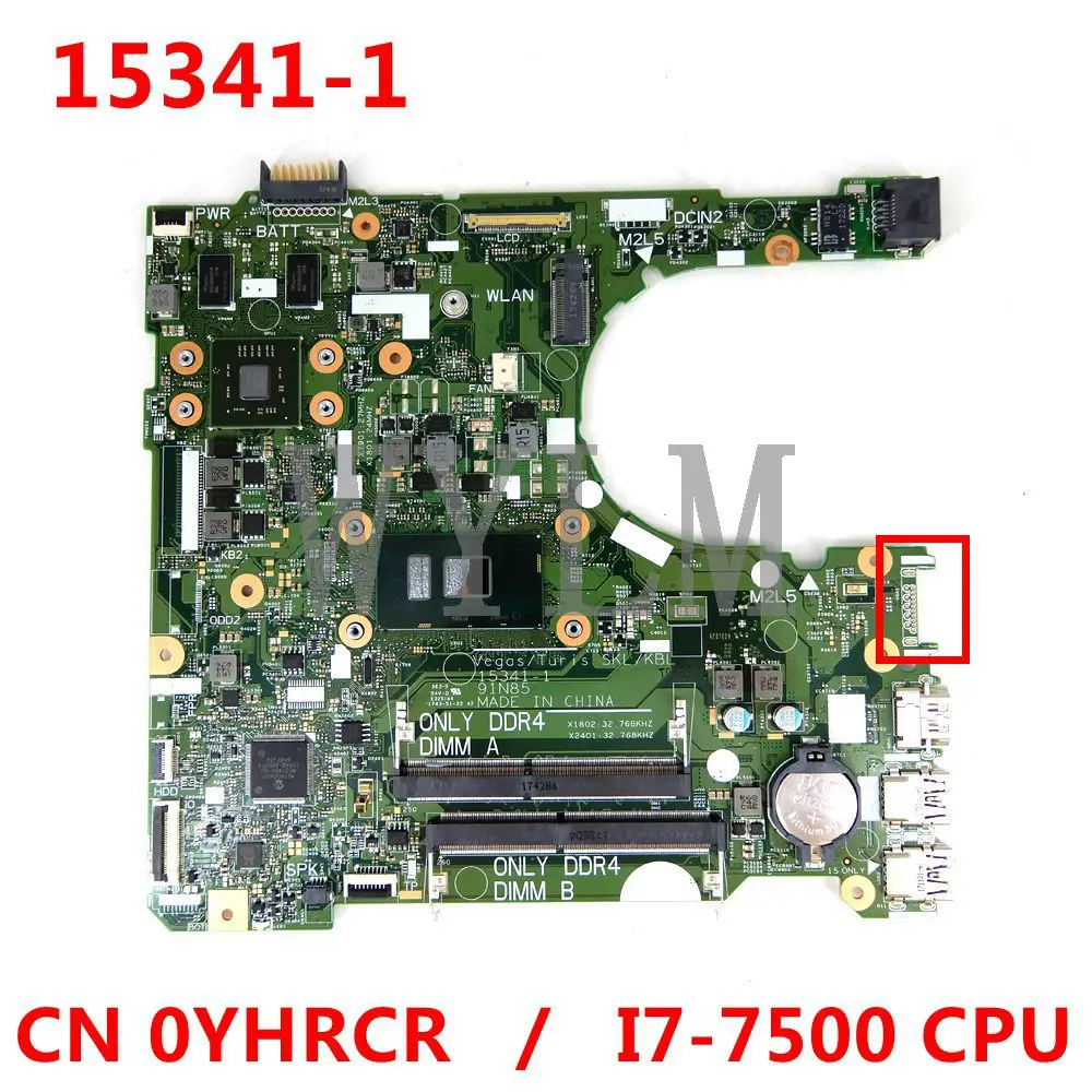 

Материнская плата для ноутбука DELL Inspiron 3567 с CN 0YHRCR 0YHRCR I7-7500U DDR4 15341-1 91N85 MB 100% полностью протестирована