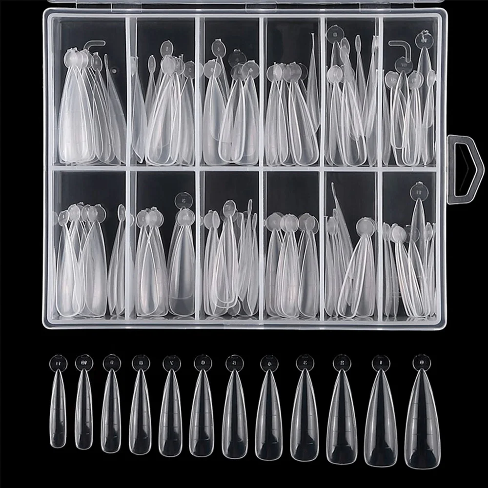 

120Pcs Clear Dual Forms Tips Nail System Full Cover Quick Building Gel Mold Tips Nail Extension Forms Top Molds For Nail Tips