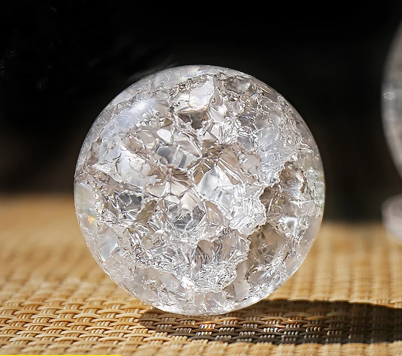 3/4/5/6/8cm Crystal Ice Crack Ball Glass Sphere Feng Shui Ornament Rocky Water Fountain Bonsai Home Decor Figurine | Дом и сад
