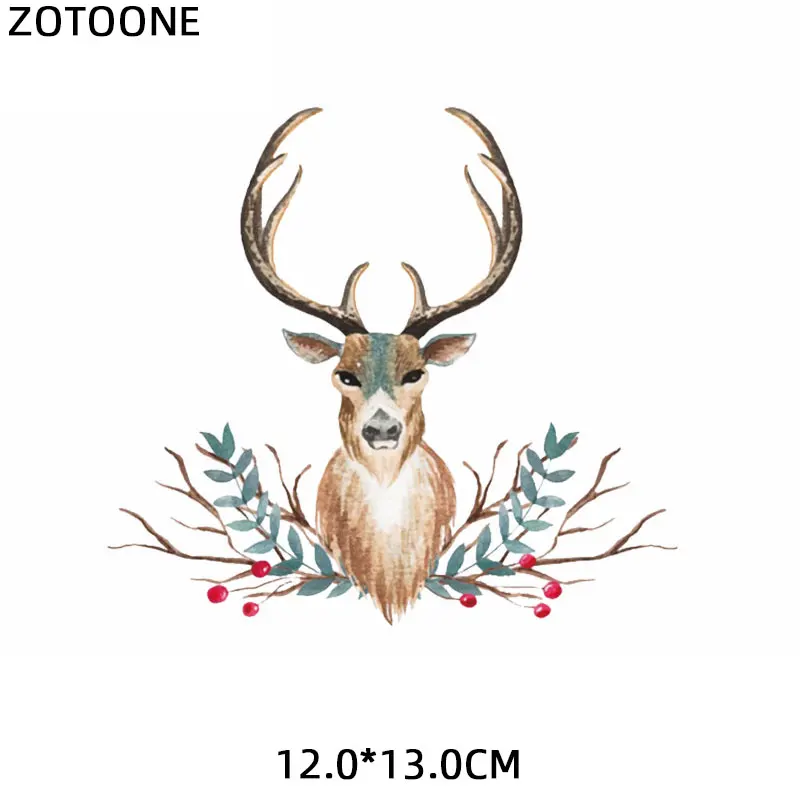 ZOTOONE, Рождественский олень, термонаклейки для одежды, вышитая аппликация, сделай сам, Термофутболка - Цвет: 701