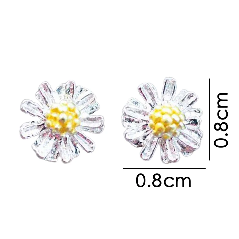 

Silver Daisy Sun Flower Earrings Stud For Women Girls Gift Hot Fashion Sterling-silver-jewelry