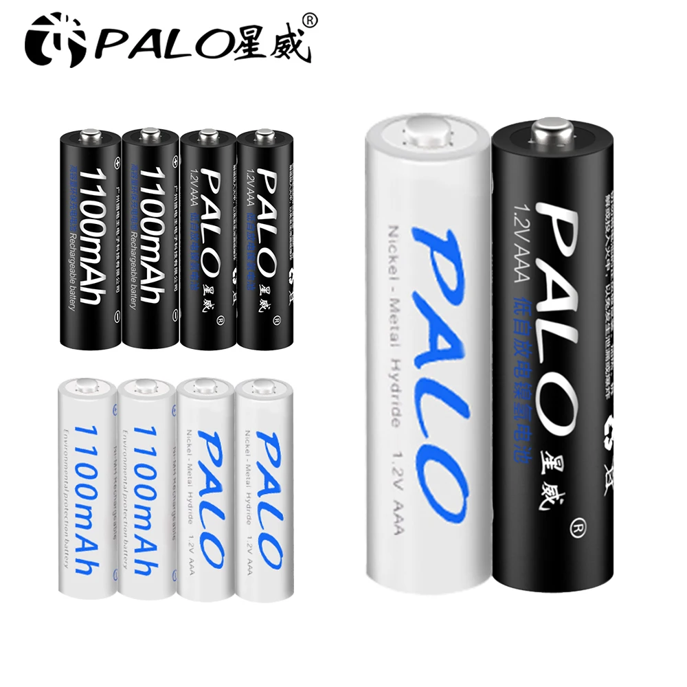 PALO 4 шт. AAA 1 2 v NIMH батарея 3A 1100mah aaa аккумуляторная Ni MH батареи для камеры