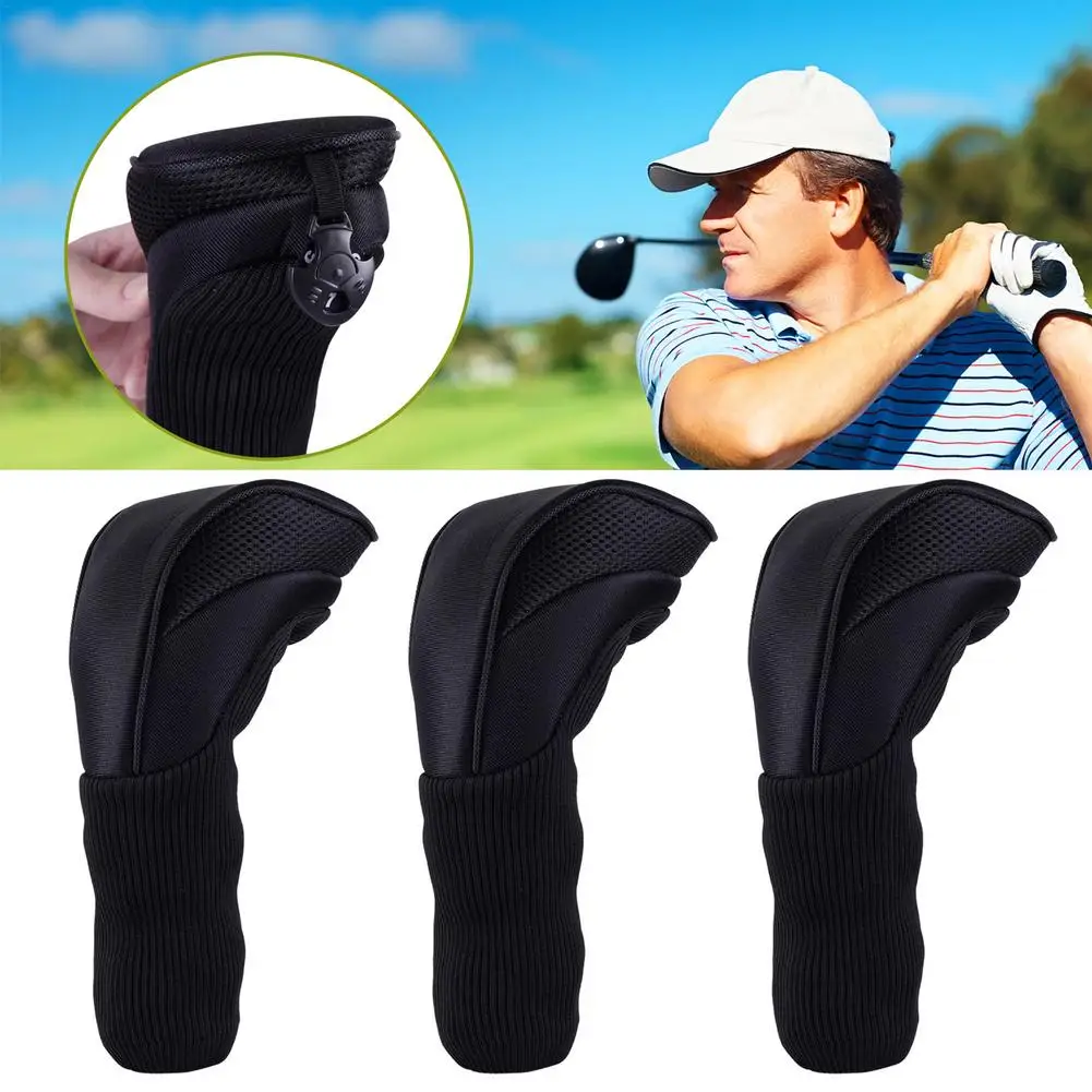 

3PCS/Set Golf Club Head Cover High-end Golf Iron Covers Headcover Long Neck Golf Mesh Club Covers Golf Sport Accessories