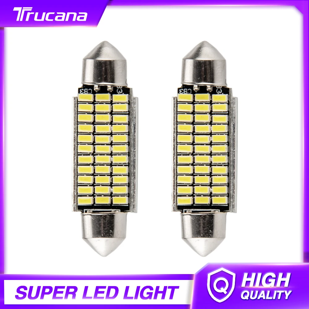 

Trucana 2x C5W C10W Canbus Led Bulb 12V Festoon 41mm Auto License Plate Light Car Interior Dome Reading Lamps Super White 6500K