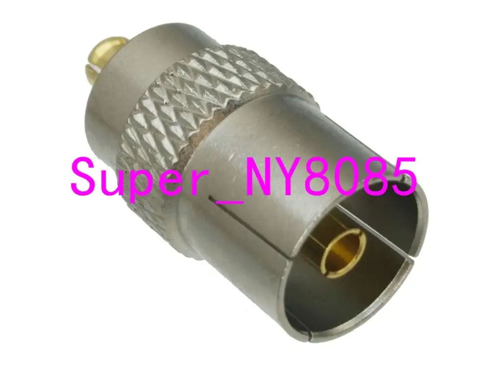 1pce iec dvb t tv pal female jack to mcx male plug rf adapter connector 75ohm free global shipping