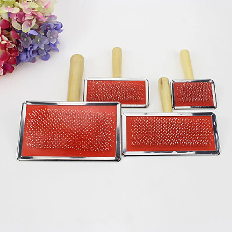 Массажная Расческа для домашних животных с деревянной ручкой и защитной