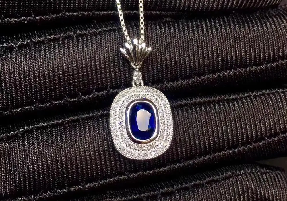 Женская цепочка с подвеской в виде сапфира ювелирное изделие из настоящего