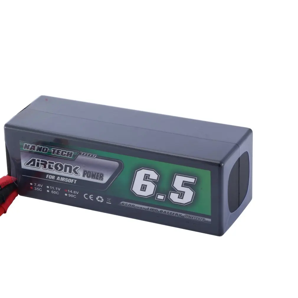 

Airtonk Power 6500mAh Large Capacity 14.8V 35C Lipo-battery For Remote Control Model Car Battery With Plug