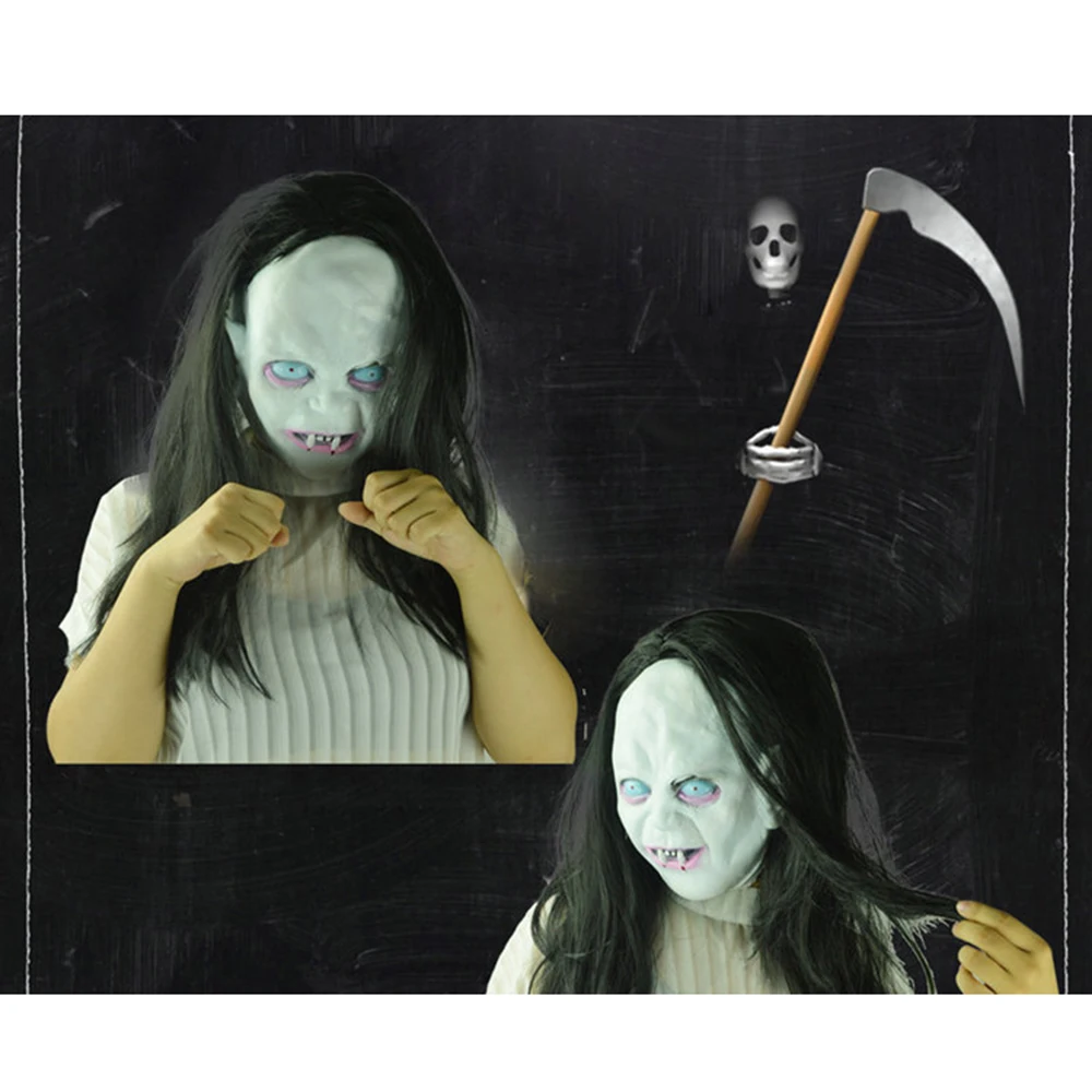 2019 New Halloween Mask Funny Horror Witch Female Ghost Belt Movie Photo Props Latex Bar Dance Party | Дом и сад