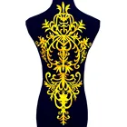 Золотые вышитые нашивки с аппликацией в виде цветка Dimija, винтажные нашивки сделай сам, блестящие металлические золотые и серебряные 58 см * 27 см