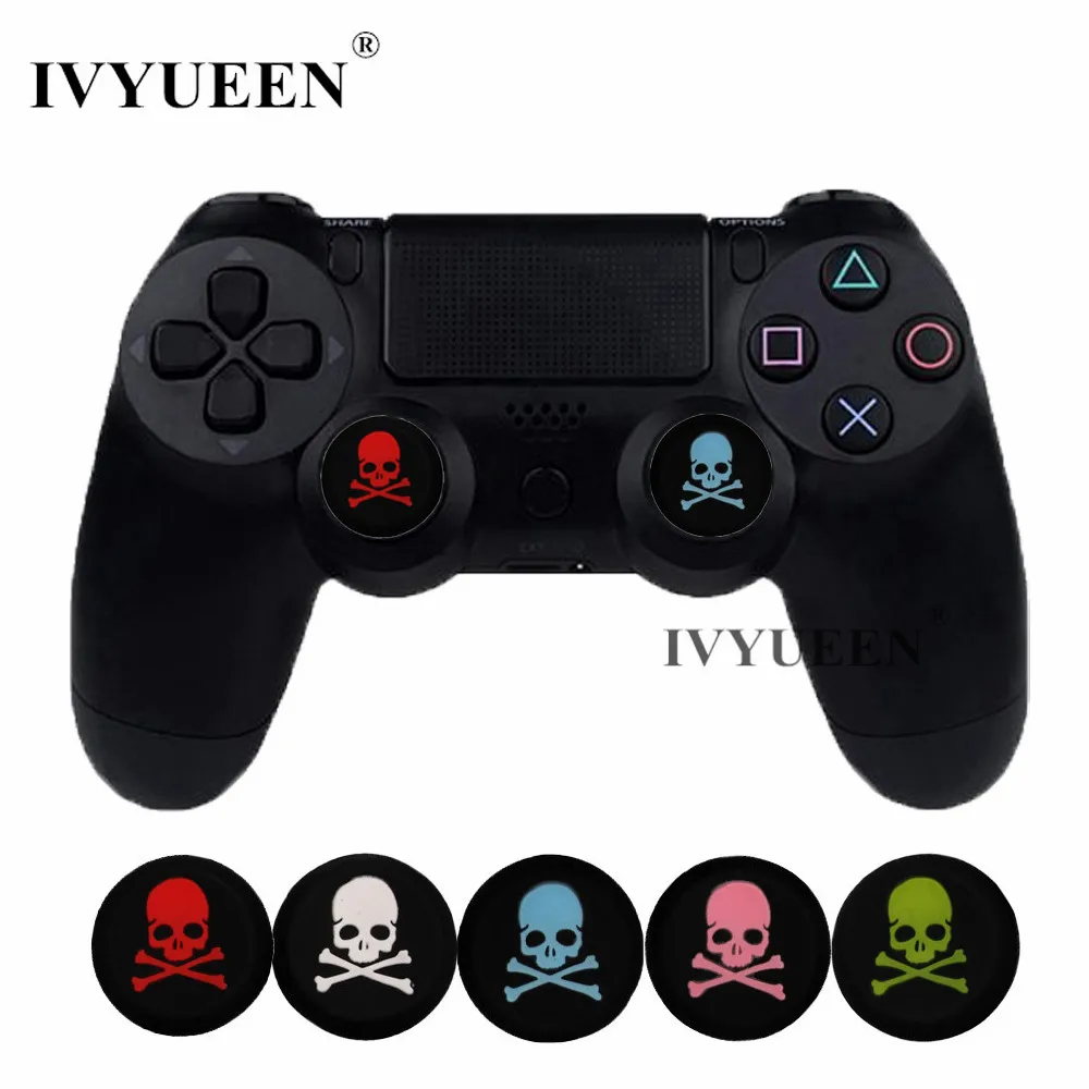 IVYUEEN 4 шт. колпачки для геймпада Playstation PS4 Slim Pro силиконовые накладки на аналоговые
