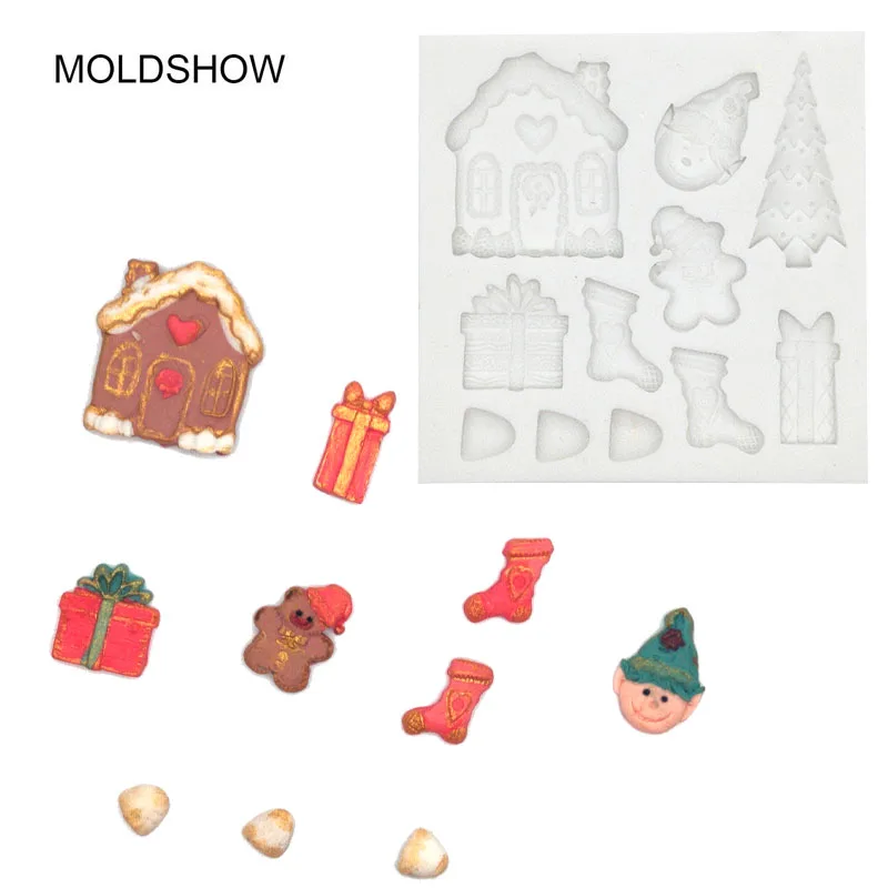 3D силиконовая форма для рождественских пряничных домиков DIY рождественская