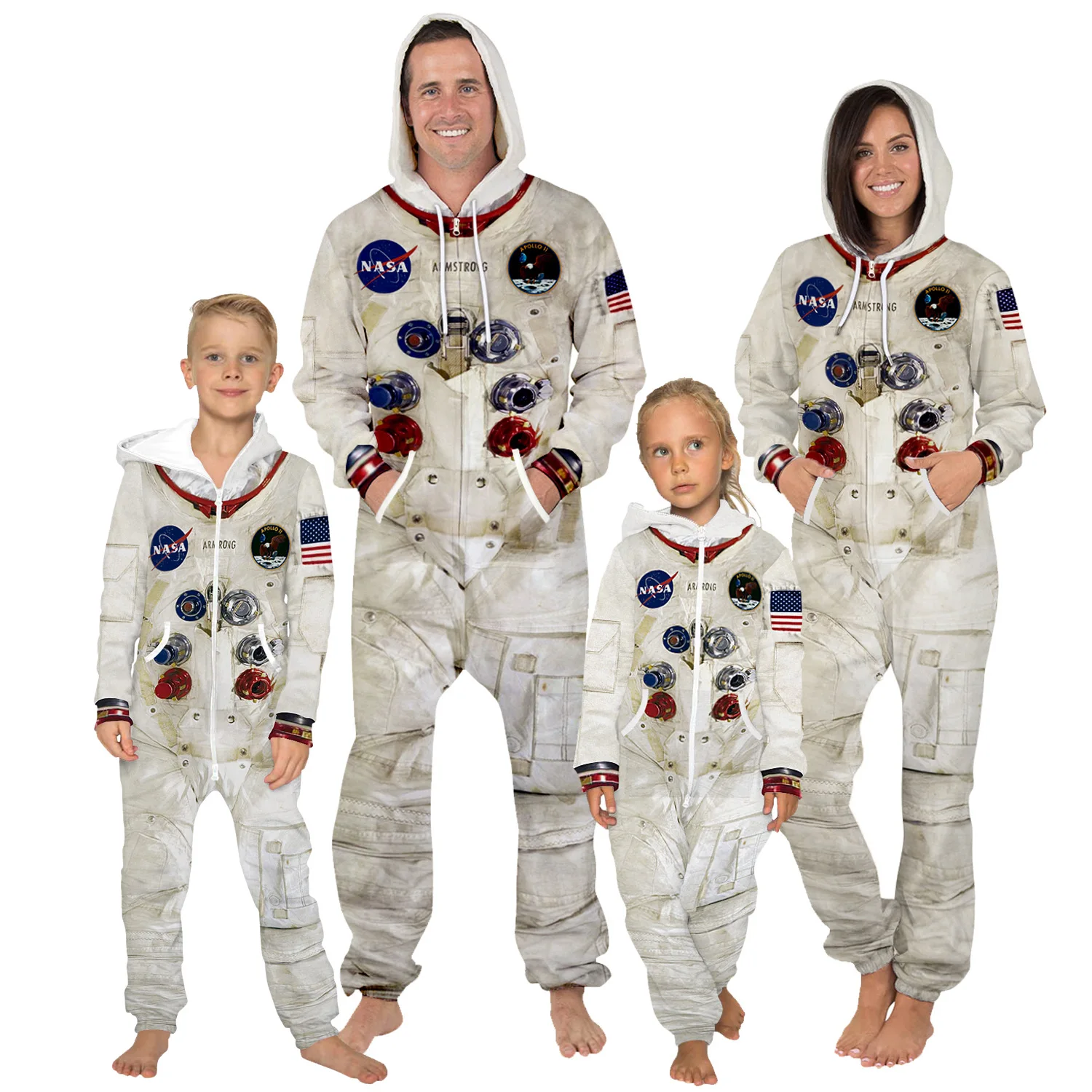 Halloween Kids Adult Astronaut Cosplay Costume Fancy Cosmonaut Costume for Boys Carnival Parent-child Outfit Birthday Costume