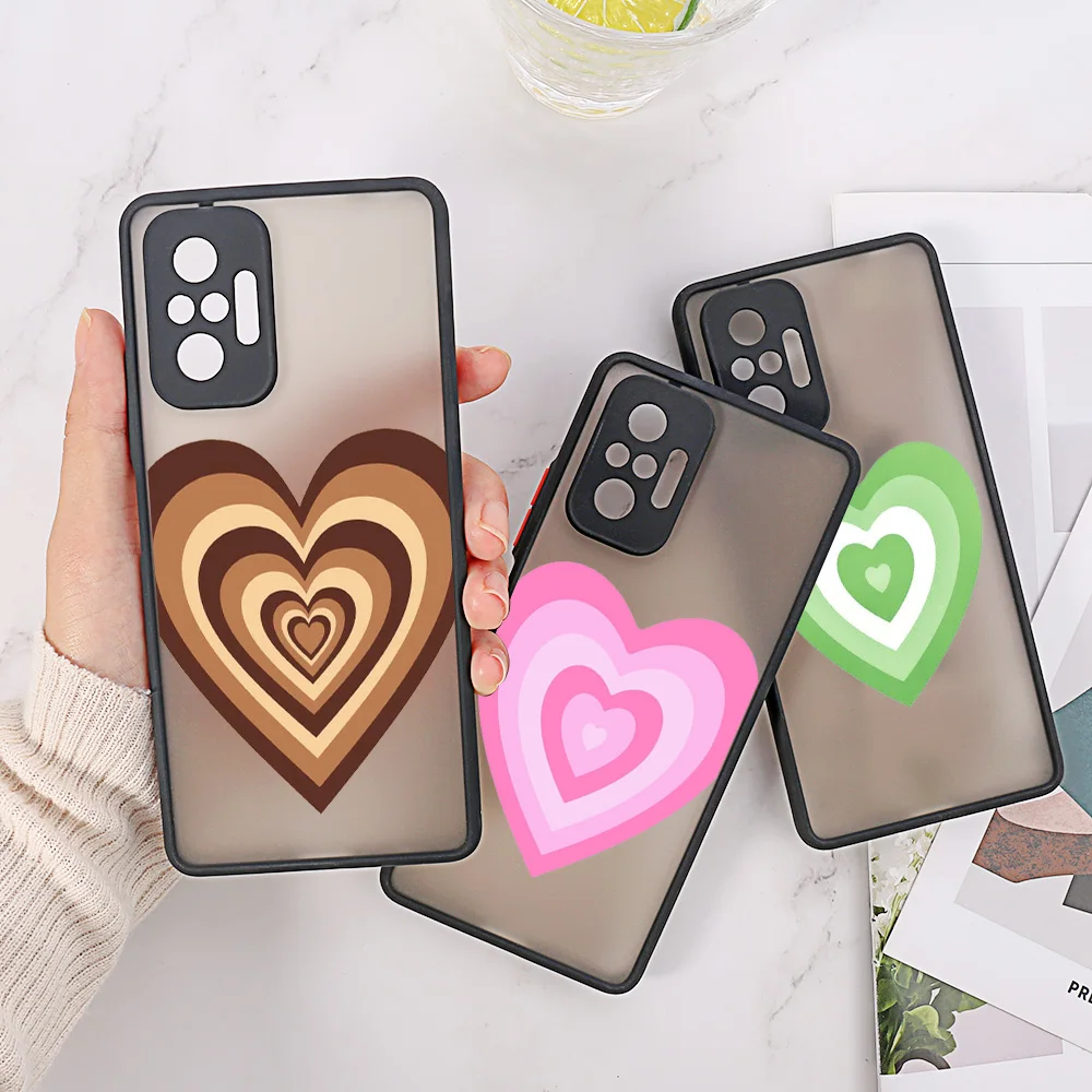 Love Heart Case For Xiaomi Redmi Note 10 Pro Cases Redmi Note 9 Pro 8 9s 10s 9T Poco X3 Pro M3 F3 9C NFC 9A 7 Hard Covers Fundas