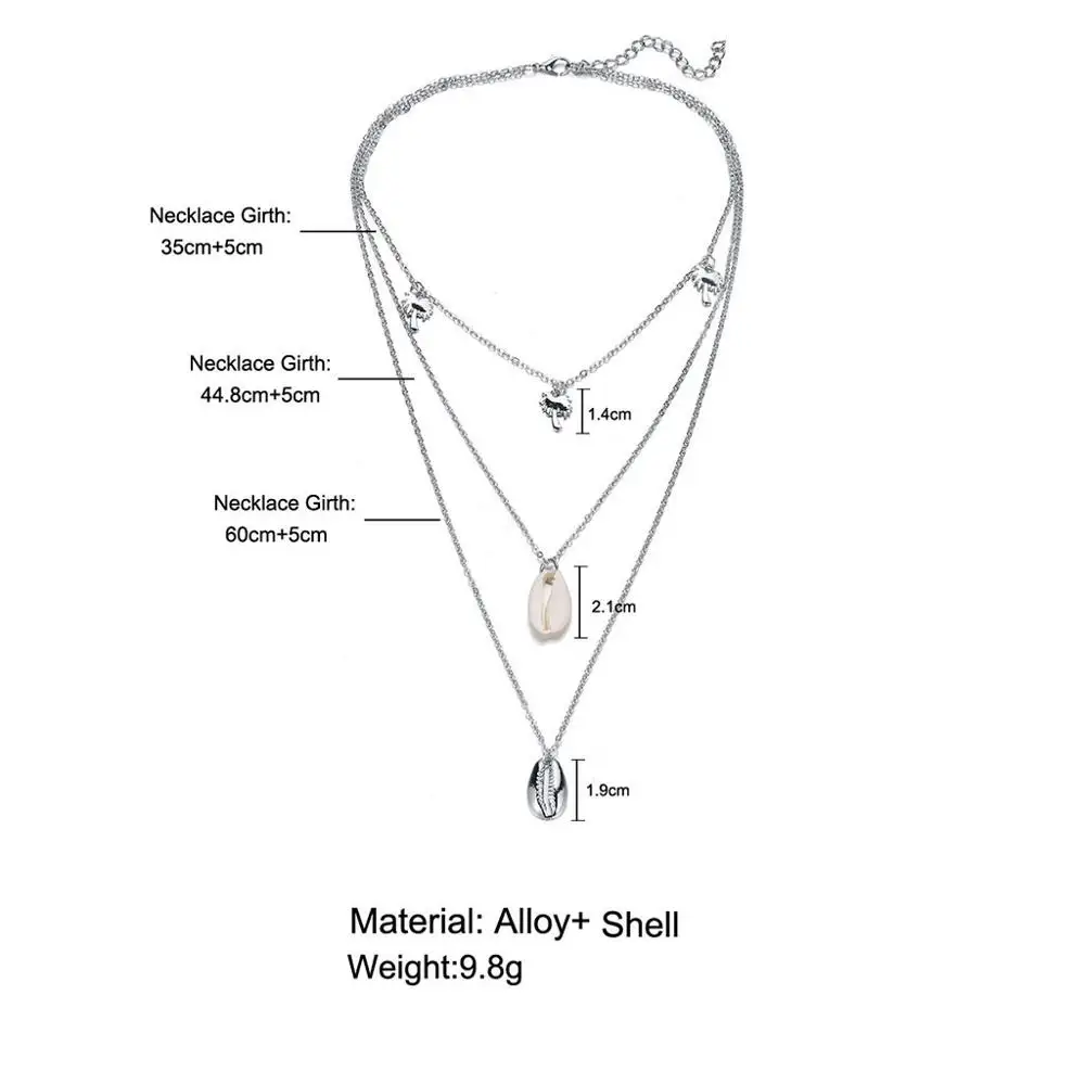 Простое многослойное ожерелье из бусин в виде скорлупы кокосовой пальмы женское