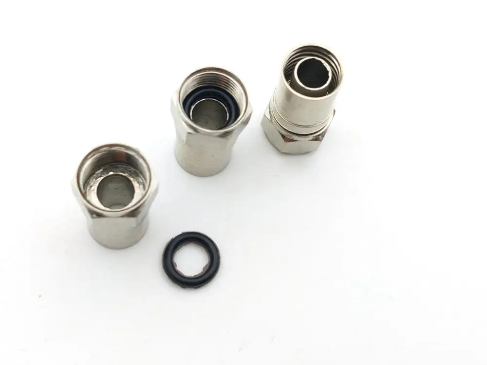 Латунный обжимной соединитель для стандартного экрана кабеля RG6 100 шт. |