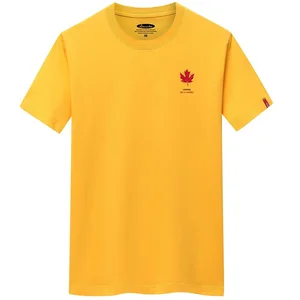JFUNCY Summer Men's Tops 100% Cotton Short Sleeve T-shirt Leaves Print Tshirt S-6XL Plus Size Man Loose T Shirt Men Casual Tees