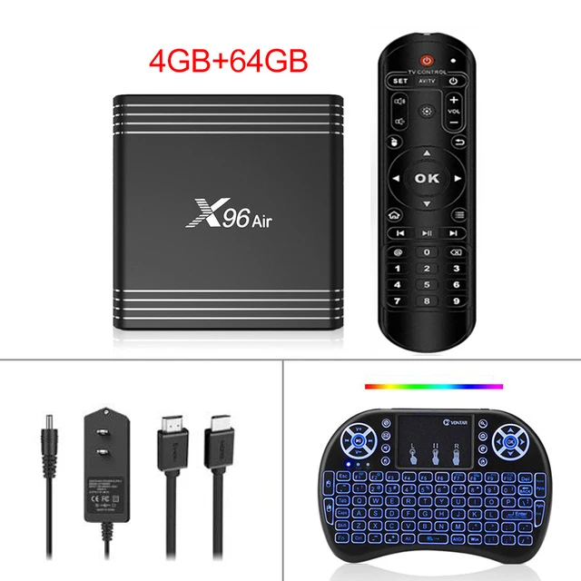4GB 64GB I8B ТВ-приставка X96 Air Amlogic S905X3 Android 9,0 4 Гб 64 ГБ 32 ГБ 4K 8K 24fps Netflix X96Air 2,4/5,0G WiFi BT4.1 Smart tv box - Color: 4GB 64GB I8B