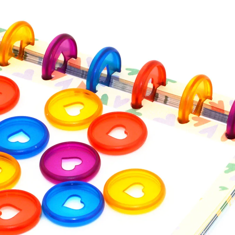 Пластиковые обвязочные диски в форме сердца для блокнота Discbound Т-образное