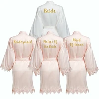 matt satin robe lace bride robe bridesmaid robes women wedding robes bridal robe bridal robes with lace robe