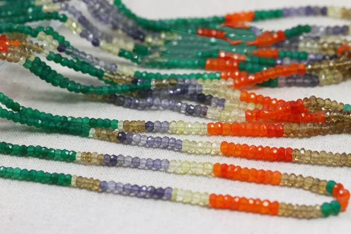 

AAAAA loose beads chaalcedony/iolite/crystal roundel faceted 3-5mm 43cm for DIY jewelry making FPPJ wholesale nature