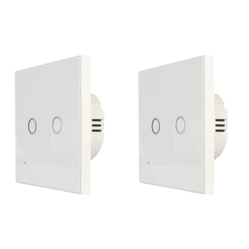 WIFI-2CH-2PCS НЕО Coolcam wifi умный светильник стеклянная панель 2CH 5A беспроводной сенсорный переключатель Поддержка Google Assistant Alexa и IFTTT - Цвет: WIFI-2CH-2PCS