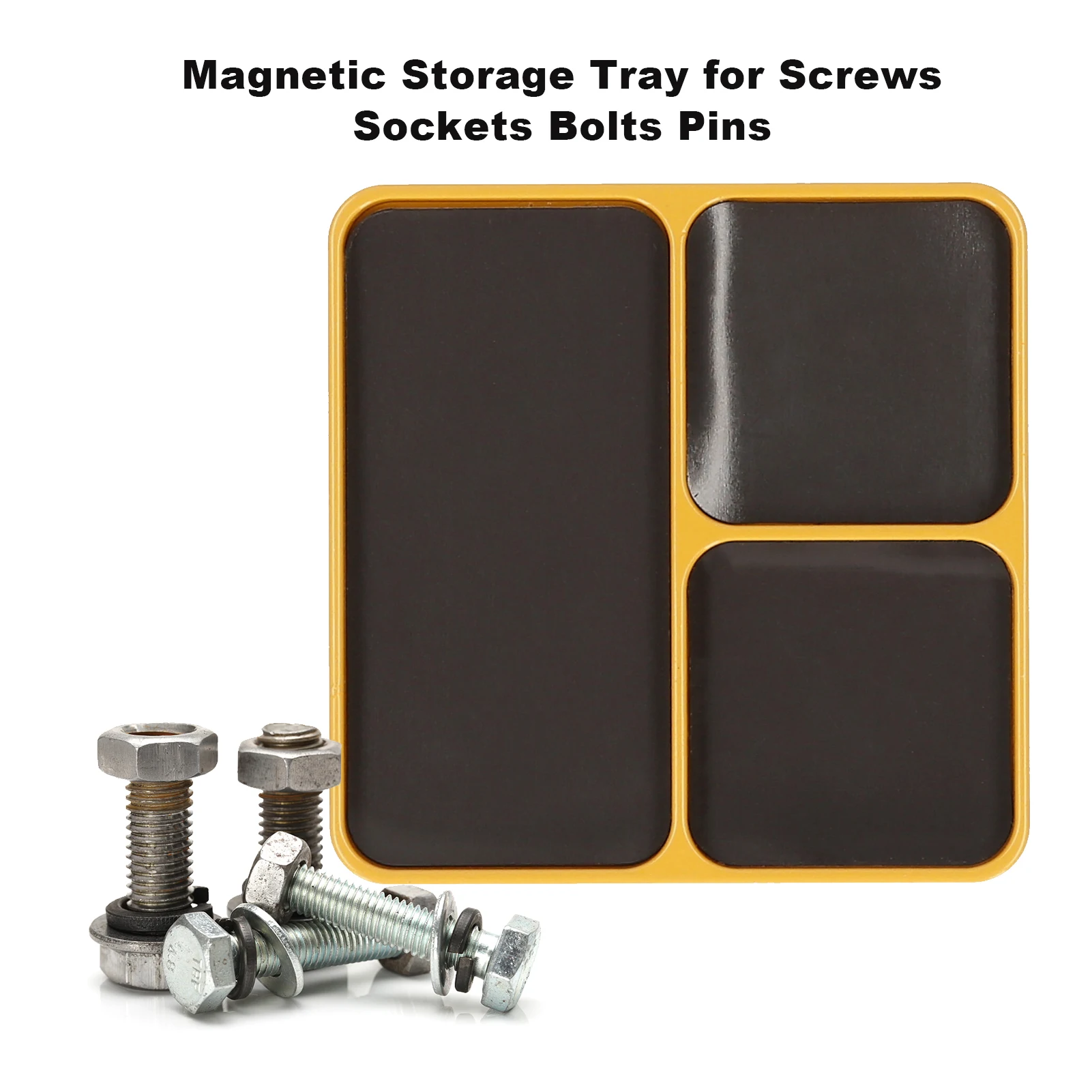

Magnetized Storage Tray Mag-netic Desktop Screws Organizer Metal Parts Storage Case Tray Holder for Screws Sockets Bolts Pins