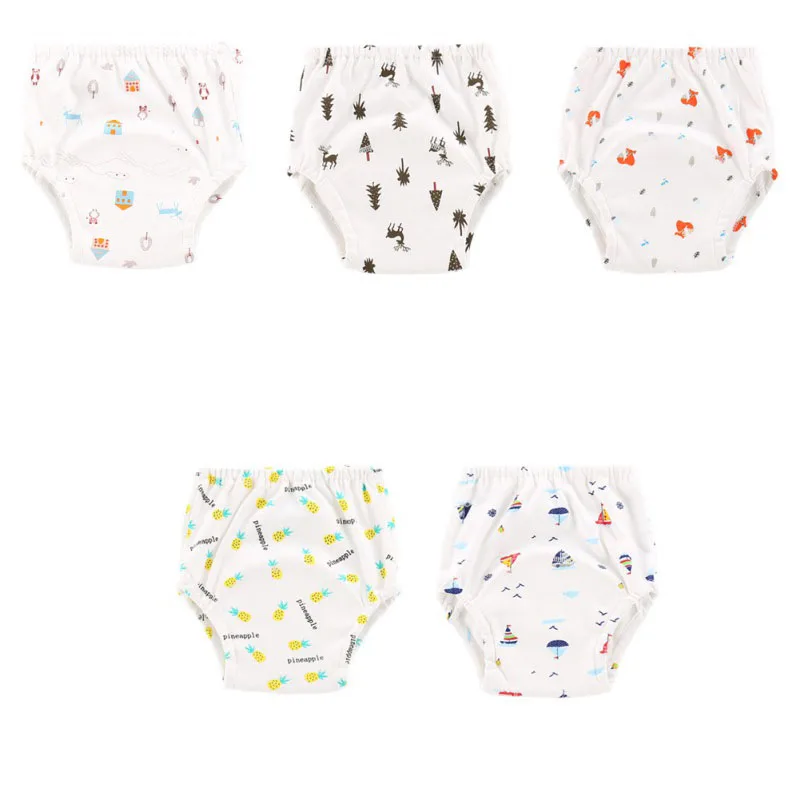 Хлопковые милые детские подгузники многоразовые памперсы тканевые моющиеся