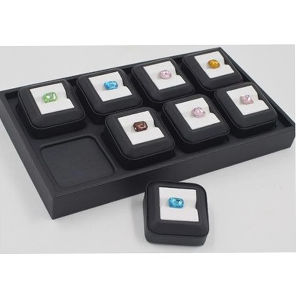 Чехол с черными драгоценными камнями для демонстрации ювелирных