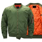 Мужская куртка-бомбер pilot, зеленая Повседневная однотонная куртка-пилот на молнии, приталенная, мужская куртка-бомбер, 6542